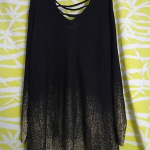 Torrid Black and Gold Knit Sweater
